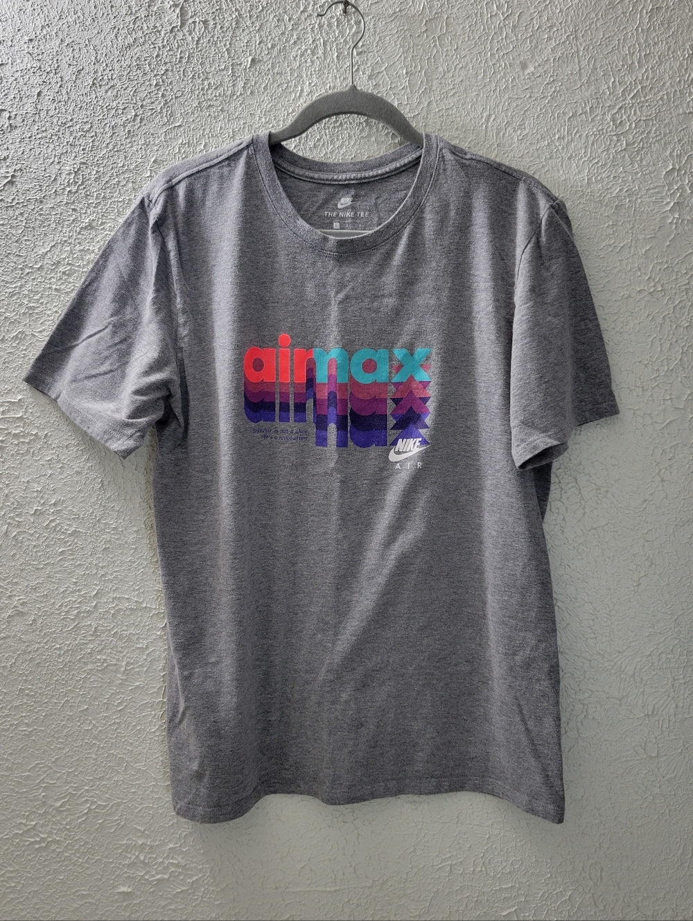 Nike Sz L Mens Tee Nike AirMax Graphic T-Shirt Logo Gray